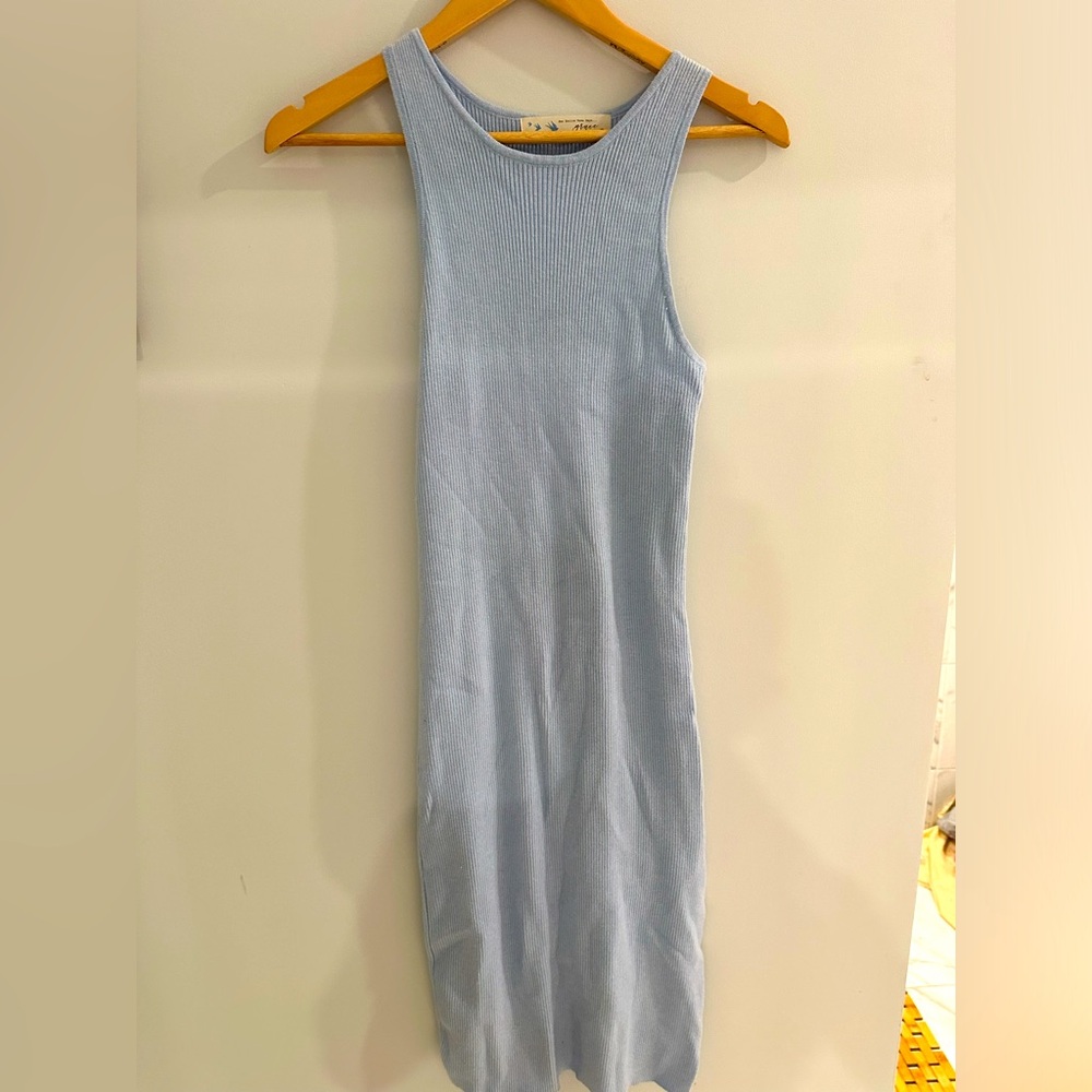 Bodycon, lightweight knit dress - sky blue